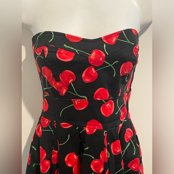 Ixia Cherry Print Retro-Inspired Halter Dress Size Small - Picture 4 of 6